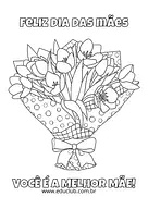 Cartão para Dia das Mães Cartão para Dia das Mães para 5º Ano, 4º Ano, 3º Ano, 2º Ano, 1º Ano, Pré-Escola de Datas Comemorativas, Língua Portuguesa...
