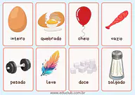 Atividade antônimos Atividade antônimos para Creche, Pré-Escola de Língua Portuguesa, Vocabulário - Material educacional