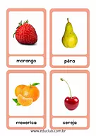 Flashcards de frutas para pareamento