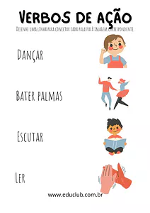Relacione os verbos de ação