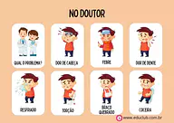 No consultório médico: Qual o problema? No consultório médico: Qual o problema? para Creche, Pré-Escola de Língua Portuguesa, Vocabulário - Material educacional