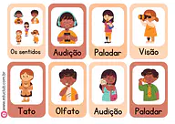Cartões dos cinco sentidos para pareamento para 2º Ano, 1º Ano de Cinco sentidos - Material educacional