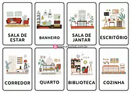 Cômodos da casa Cômodos da casa para Creche, Pré-Escola de Língua Portuguesa, Vocabulário - Material educacional