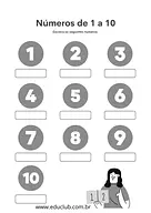 Números por extenso de 1 a 10 para 1º Ano de Números, Matemática - Material educacional