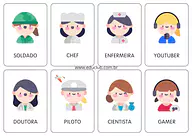 Jogo da memória profissões Jogo da memória profissões para Creche, Pré-Escola de Datas Comemorativas, Língua Portuguesa, Vocabulário, Dia da Mulher -...