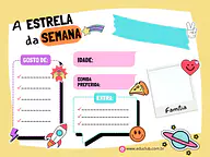 A estrela da semana para 3º Ano, 2º Ano, 1º Ano de Recursos Educativos, Pôster - Material educacional