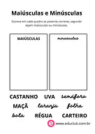 Classificação de letras maiúsculas e minúsculas Classificação de letras maiúsculas e minúsculas para 1º Ano de Língua Portuguesa, Alfabeto - Material educacional