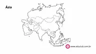 Mapa da Ásia para colorir