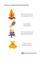 Atividade de alfabetização de Festa Junina Atividade de alfabetização de Festa Junina para 1º Ano de Datas Comemorativas, Festa Junina, Língua Portuguesa, Vocabulári...