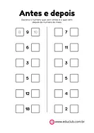 Atividade antes e depois para 2º Ano, 1º Ano de Números, Matemática - Material educacional