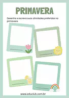 Atividades preferidas na primavera para 3º Ano, 2º Ano, 1º Ano de Ciências, Estações do ano - Material educacional