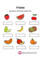 Nomes das frutas Nomes das frutas para 1º Ano de Língua Portuguesa, Vocabulário - Material educacional