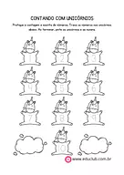Contando com unicórnios de 1 a 10 para 1º Ano de Números, Matemática - Material educacional