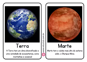 Flashcards dos planetas do sistema solar
