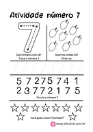 Atividade com número 7 para 1º Ano de Números, Matemática - Material educacional