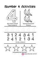 Atividade número 4 para 1º Ano de Números, Matemática - Material educacional