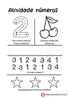 Atividade com número 2 para 1º Ano de Números, Matemática - Material educacional