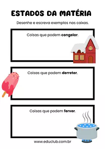 Exemplos de estados físicos da matéria