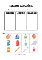 Exercício sobre os estados da matéria Exercício sobre os estados da matéria para 4º Ano, 3º Ano de Ciências, Estados da Matéria - Material educacional