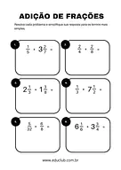 Adição e subtração de frações com denominadores diferentes para 4º Ano, 3º Ano de Operações básicas, Frações, Matemática -...