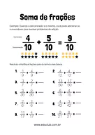 Adição de frações com denominadores iguais para 4º Ano, 3º Ano de Operações básicas, Frações, Matemática - Material educac...