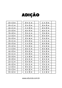 Continhas de adição 1 ano
