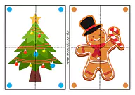 Puzzle de Natal para imprimir Puzzle de Natal para imprimir para Creche, Pré-Escola de Datas Comemorativas, Natal - Material educacional
