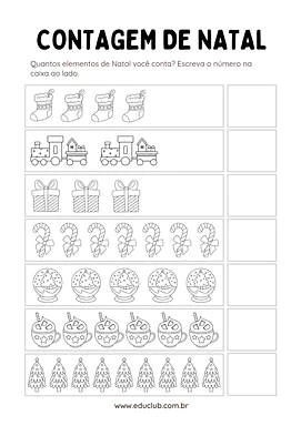 Atividades de Natal de matemática para 1º Ano, Pré-Escola de Datas Comemorativas, Números, Natal, Matemática - Material ed...