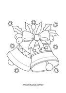 Sino de Natal para colorir Sino de Natal para colorir para Creche, Pré-Escola de Datas Comemorativas, Natal, Desenhos, Artes - Material educacional