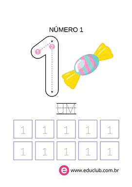 Atividade de cobrir números para 1º Ano, Pré-Escola de Números, Matemática - Material educacional