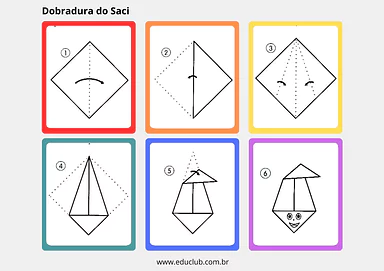 Dobradura do Saci para 5º Ano, 4º Ano, 3º Ano, 2º Ano, 1º Ano de Datas Comemorativas, Crafts, Artes, Dia da Consciência Ne...