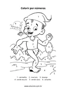 Atividade do Saci para colorir por números Atividade do Saci para colorir por números para 2º Ano, 1º Ano, Pré-Escola de Datas Comemorativas, Números, Matemática, Di...