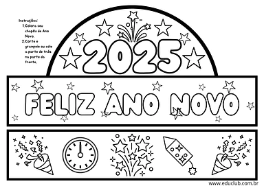 Atividade Ano Novo para Educação Infantil para Creche, Pré-Escola de Datas Comemorativas, Crafts, Ano Novo, Artes - Materi...