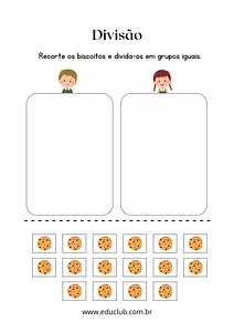 Continhas de divisão com desenhos