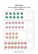 Atividade de divisão com desenho Atividade de divisão com desenho para 5º Ano, 4º Ano, 3º Ano de Operações básicas, Matemática - Material educacional