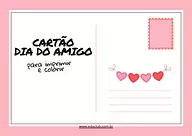 Cartão do Dia do Amigo para imprimir e colorir: Uma lembrança especial!