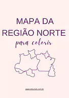 Mapa da Região Norte do Brasil para colorir para 5º Ano, 4º Ano, 3º Ano de Geografia, Brasil - Material educacional