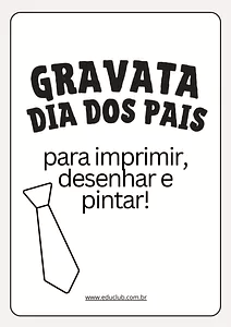 Gravata Dia dos Pais para imprimir e colorir