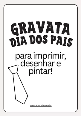 Gravata Dia dos Pais para imprimir e colorir para 2º Ano, 1º Ano, Pré-Escola de Datas Comemorativas, Dia dos Pais - Materi...
