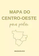 Região Centro-Oeste para colorir para 5º Ano, 4º Ano, 3º Ano de Geografia, Brasil - Material educacional