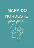 Mapa da região Nordeste para colorir para 5º Ano, 4º Ano, 3º Ano de Geografia, Brasil - Material educacional