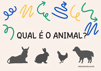 Pareamento de sombras de animais para Creche, Pré-Escola de Atenção e Concentração - Material educacional