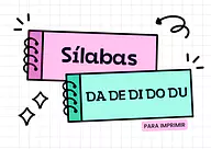 Sílabas da de di do du para fazer atividades infantis Sílabas da de di do du para fazer atividades infantis para 1º Ano, Pré-Escola de Língua Portuguesa, Sílabas - Material edu...