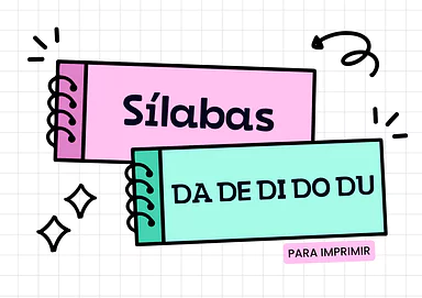 Sílabas da de di do du para fazer atividades infantis para 1º Ano, Pré-Escola de Língua Portuguesa, Sílabas - Material edu...
