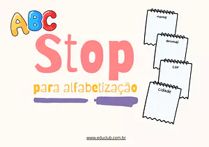 Brincadeira STOP para alfabetização