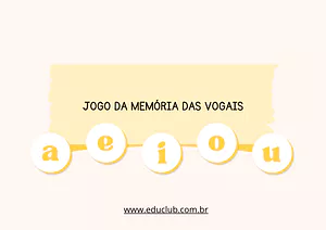 Jogo da memória das vogais para imprimir: Atividade gratuita para alfabetização