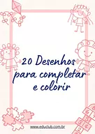20 desenhos para completar e colorir