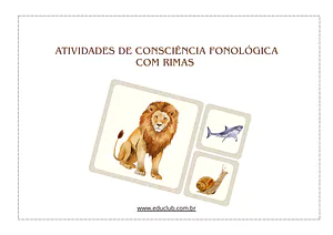 Atividade de consciência fonológica com rimas
