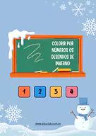 Colorir por números imagens do inverno para Creche, Pré-Escola de Ciências, Estações do ano, Desenhos, Artes - Material ed...