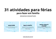 31 atividades de férias para fazer em família para 5º Ano, 4º Ano, 3º Ano, 2º Ano, 1º Ano de Recursos Educativos, Reforço ...